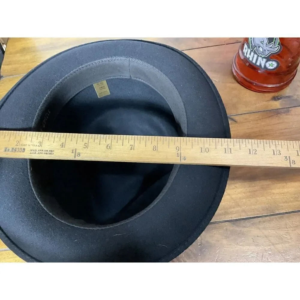 Jump Jive Black Wool Fedora Hat Made In USA Size Large